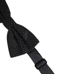 Dolce & Gabbana Dolce & Gabbana Black White Polka Dot Adjustable Neck Papillon Bow Men's Tie