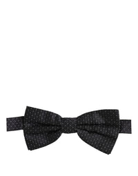 Dolce & Gabbana Dolce & Gabbana Black White Polka Dot Adjustable Neck Papillon Bow Men's Tie