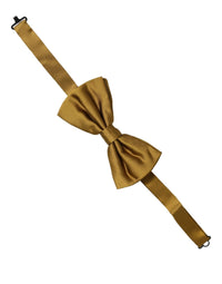 Dolce & Gabbana Dolce & Gabbana Men Mustard 100% Silk Adjustable Neck Papillon Bow Men's Tie