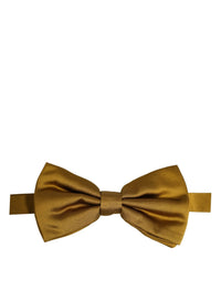 Dolce & Gabbana Dolce & Gabbana Men Mustard 100% Silk Adjustable Neck Papillon Bow Men's Tie