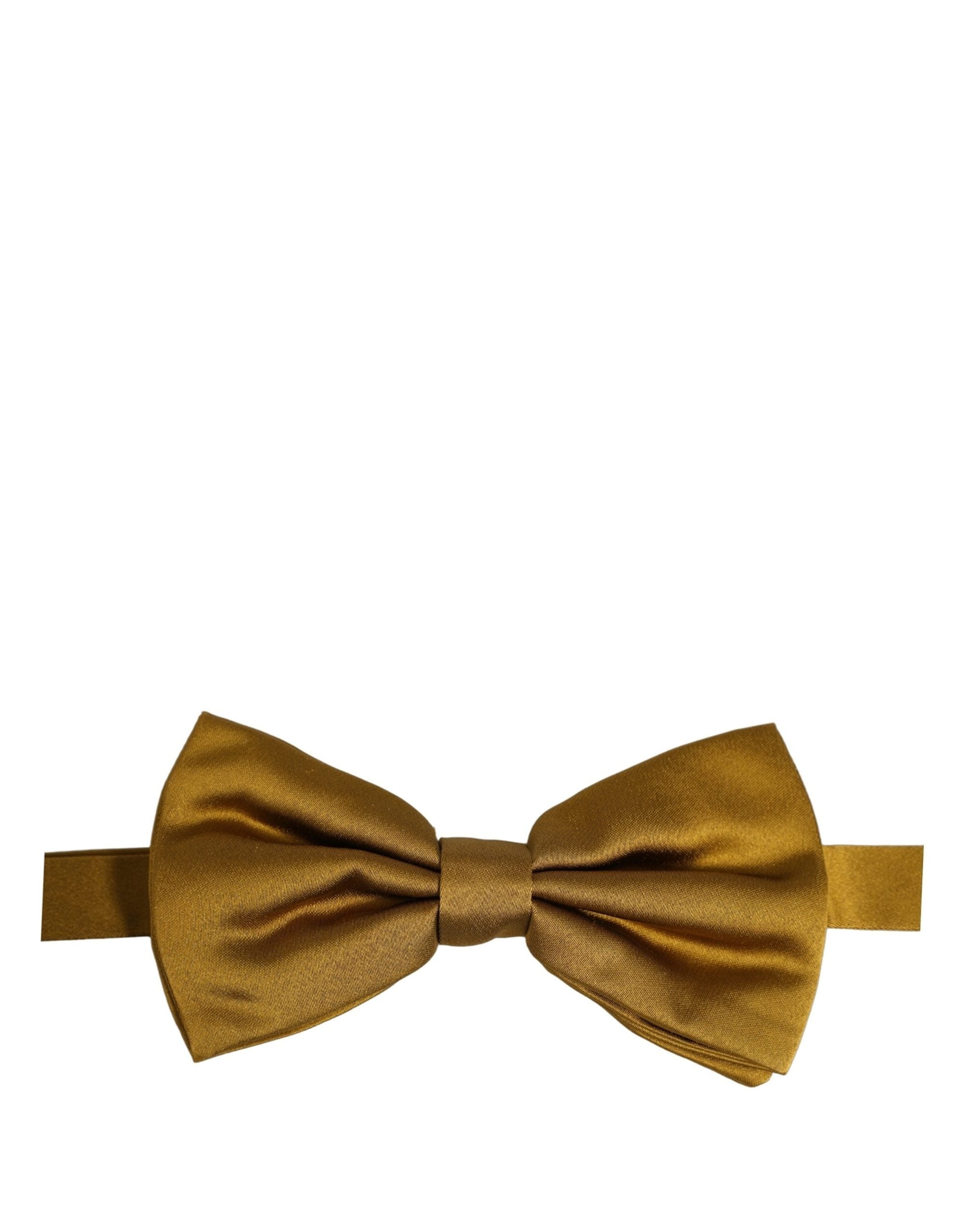 Dolce & Gabbana Dolce & Gabbana Men Mustard 100% Silk Adjustable Neck Papillon Bow Men's Tie