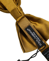 Dolce & Gabbana Dolce & Gabbana Men Mustard 100% Silk Adjustable Neck Papillon Bow Men's Tie