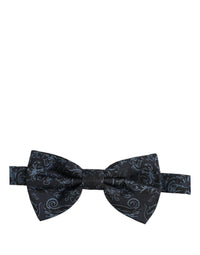 Dolce & Gabbana Dolce & Gabbana Men Black Blue Paisley Adjustable Neck Papillon Bow Men's Tie