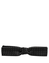 Dolce & Gabbana Dolce & Gabbana Black White Polka Dot Adjustable Neck Papillon Bow Men's Tie