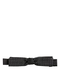 Dolce & Gabbana Dolce & Gabbana Black White Polka Dot Adjustable Neck Papillon Bow Men's Tie