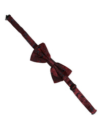 Dolce & Gabbana Dolce & Gabbana Men Maroon Paisley SIlk Adjustable Neck Papillon Bow Men's Tie