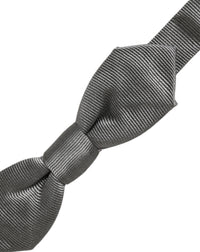 Dolce & Gabbana Dolce & Gabbana Men Gray 100% Silk Adjustable Neck Papillon Bow Men's Tie