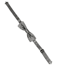 Dolce & Gabbana Dolce & Gabbana Men Gray 100% Silk Adjustable Neck Papillon Bow Men's Tie