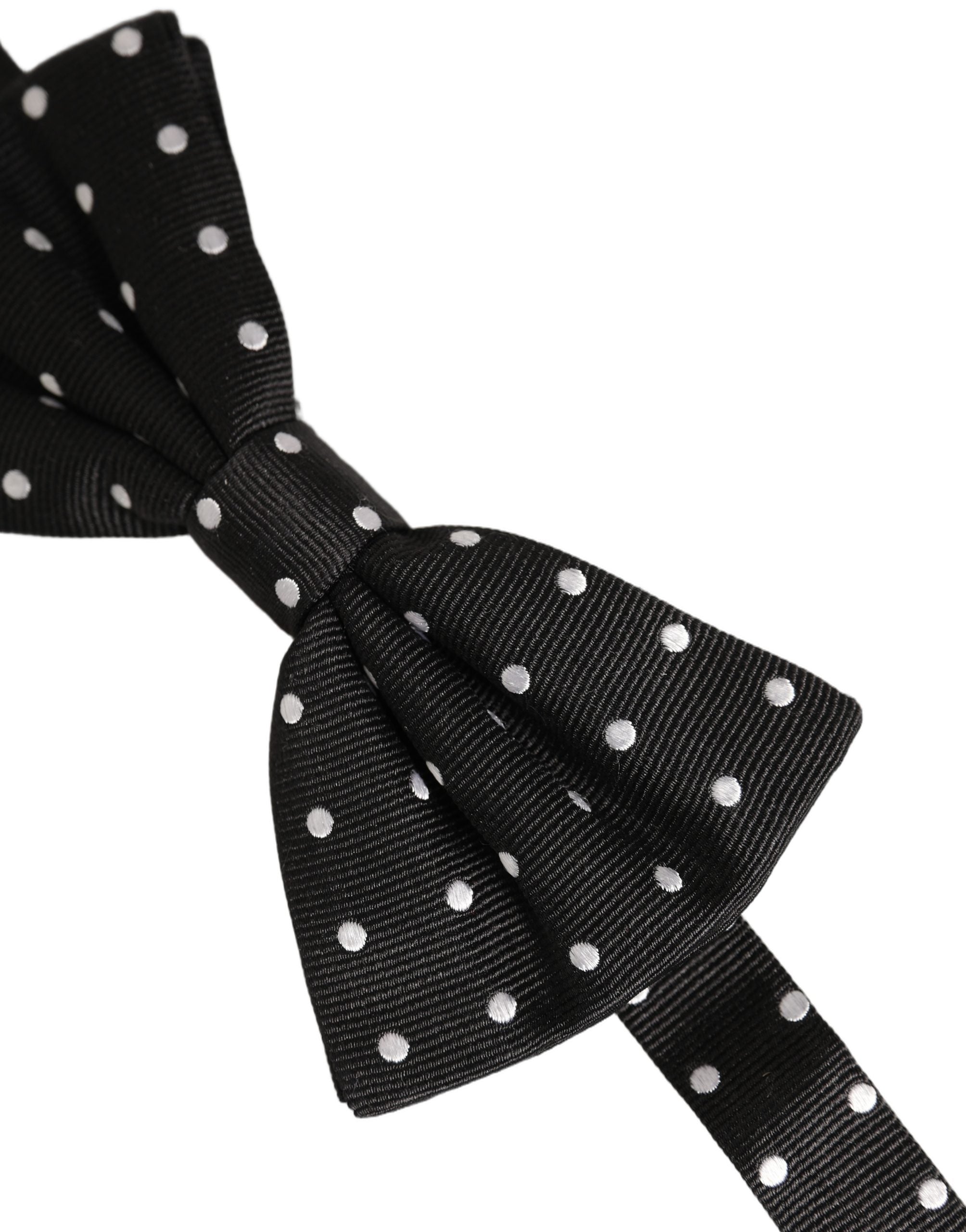 Dolce & Gabbana Dolce & Gabbana Black White Polka Dot Adjustable Neck Papillon Bow Men's Tie