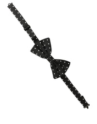Dolce & Gabbana Dolce & Gabbana Black White Polka Dot Adjustable Neck Papillon Bow Men's Tie