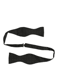 Dolce & Gabbana Dolce & Gabbana Black White Polka Dot Adjustable Neck Papillon Bow Men's Tie