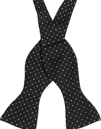 Dolce & Gabbana Dolce & Gabbana Black White Polka Dot Adjustable Neck Papillon Bow Men's Tie