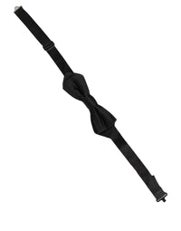 Dolce & Gabbana Dolce & Gabbana Men Black 100% Silk Adjustable Neck Papillon Bow Men's Tie