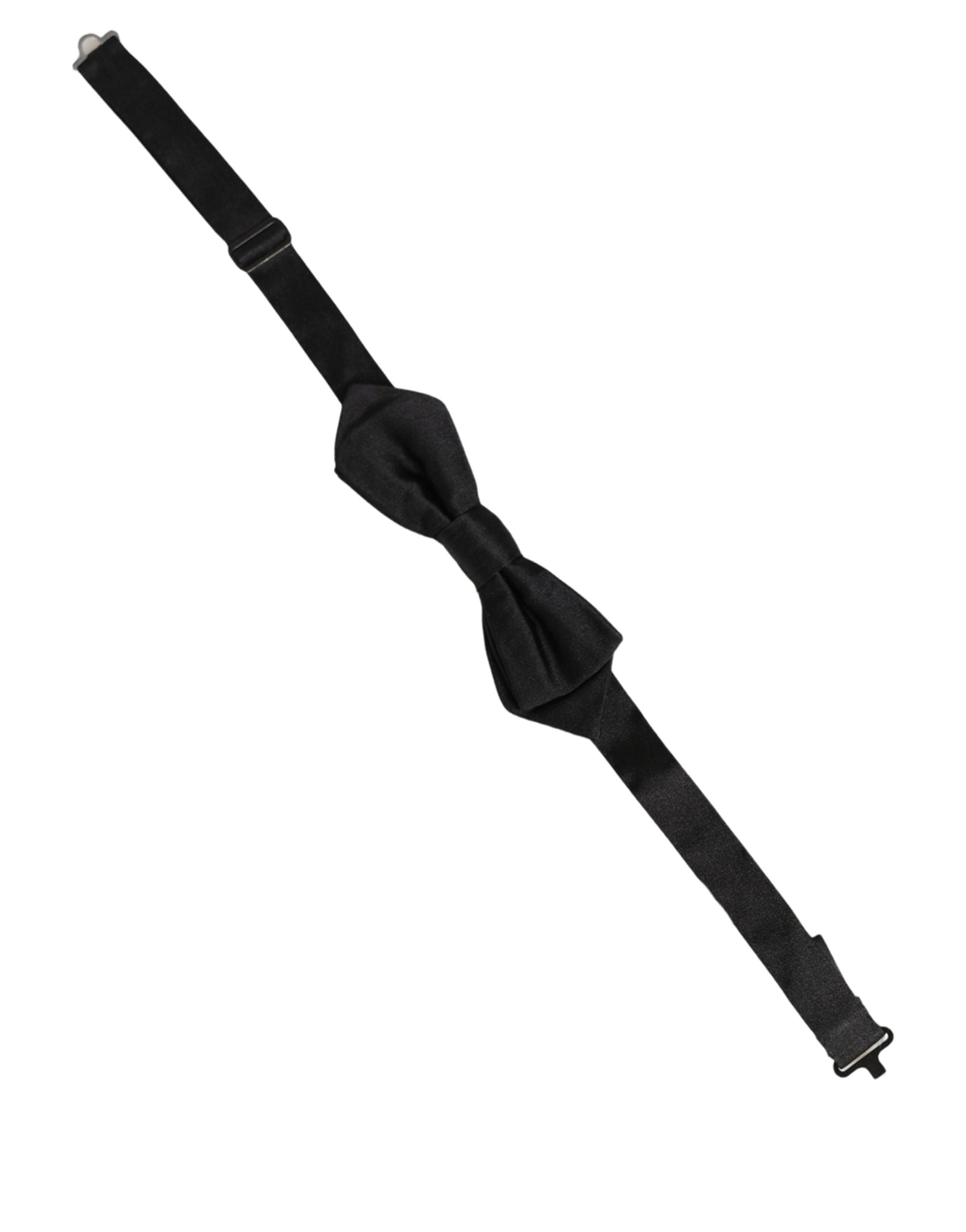 Dolce & Gabbana Dolce & Gabbana Men Black 100% Silk Adjustable Neck Papillon Bow Men's Tie