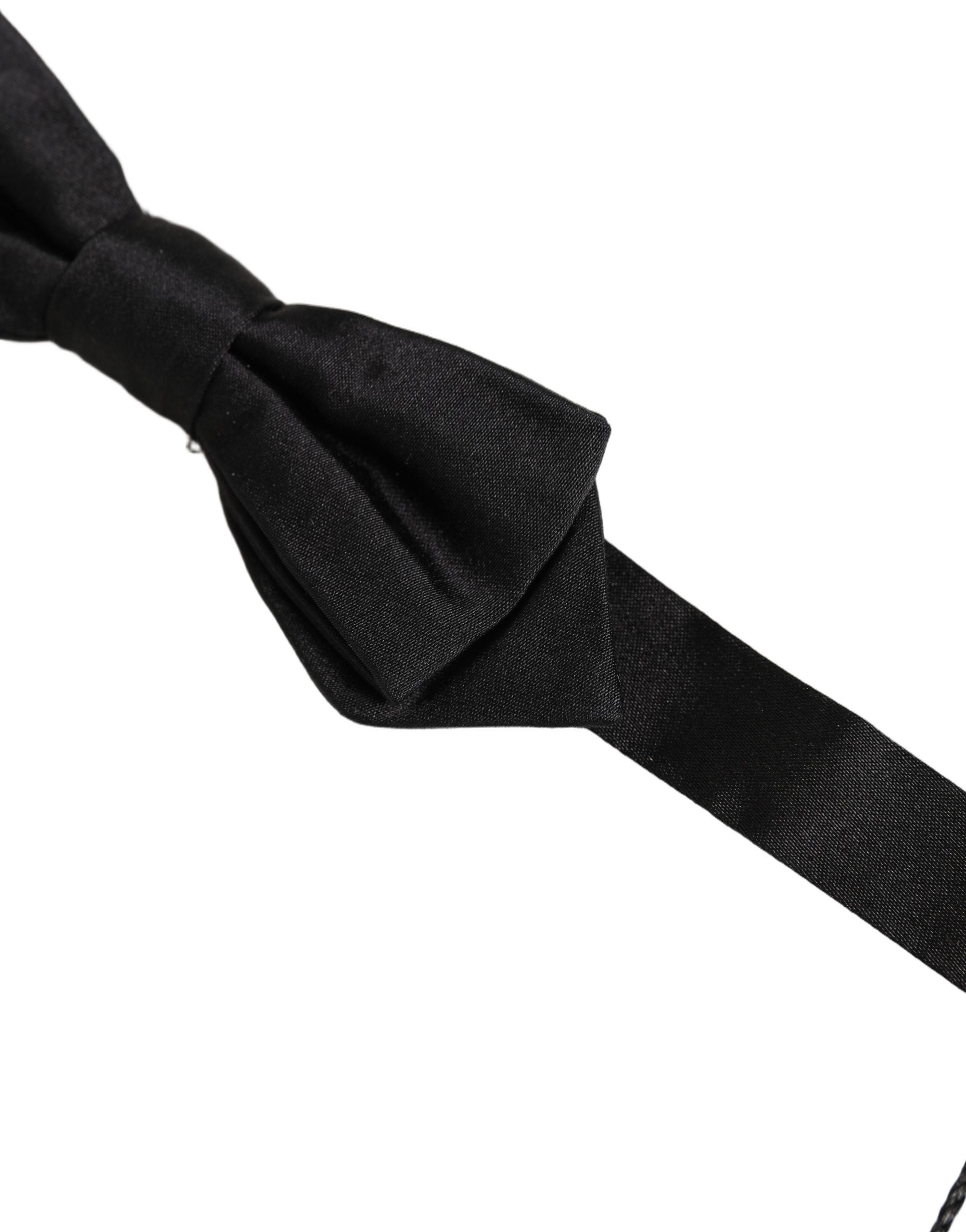 Dolce & Gabbana Dolce & Gabbana Men Black 100% Silk Adjustable Neck Papillon Bow Men's Tie