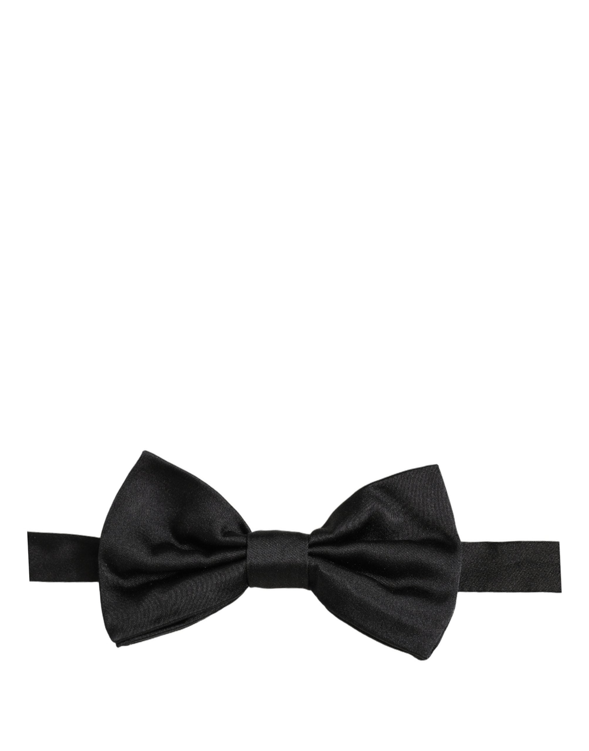 Dolce & Gabbana Dolce & Gabbana Men Black 100% Silk Adjustable Neck Papillon Bow Men's Tie