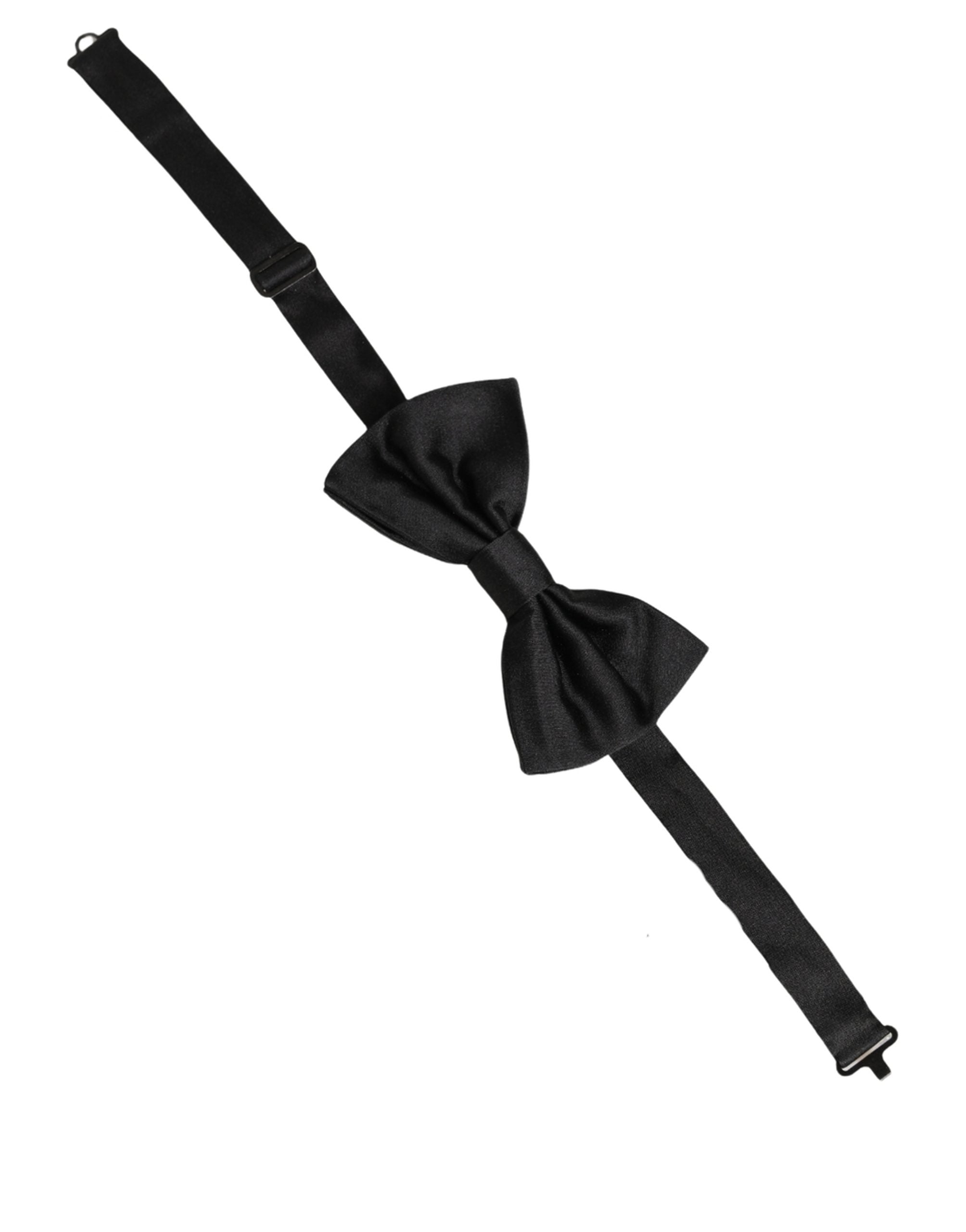 Dolce & Gabbana Dolce & Gabbana Men Black 100% Silk Adjustable Neck Papillon Bow Men's Tie