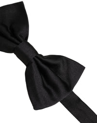 Dolce & Gabbana Dolce & Gabbana Men Black 100% Silk Adjustable Neck Papillon Bow Men's Tie