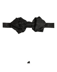 Dolce & Gabbana Dolce & Gabbana Men Black Paisley Silk Adjustable Neck Papillon Bow Men's Tie