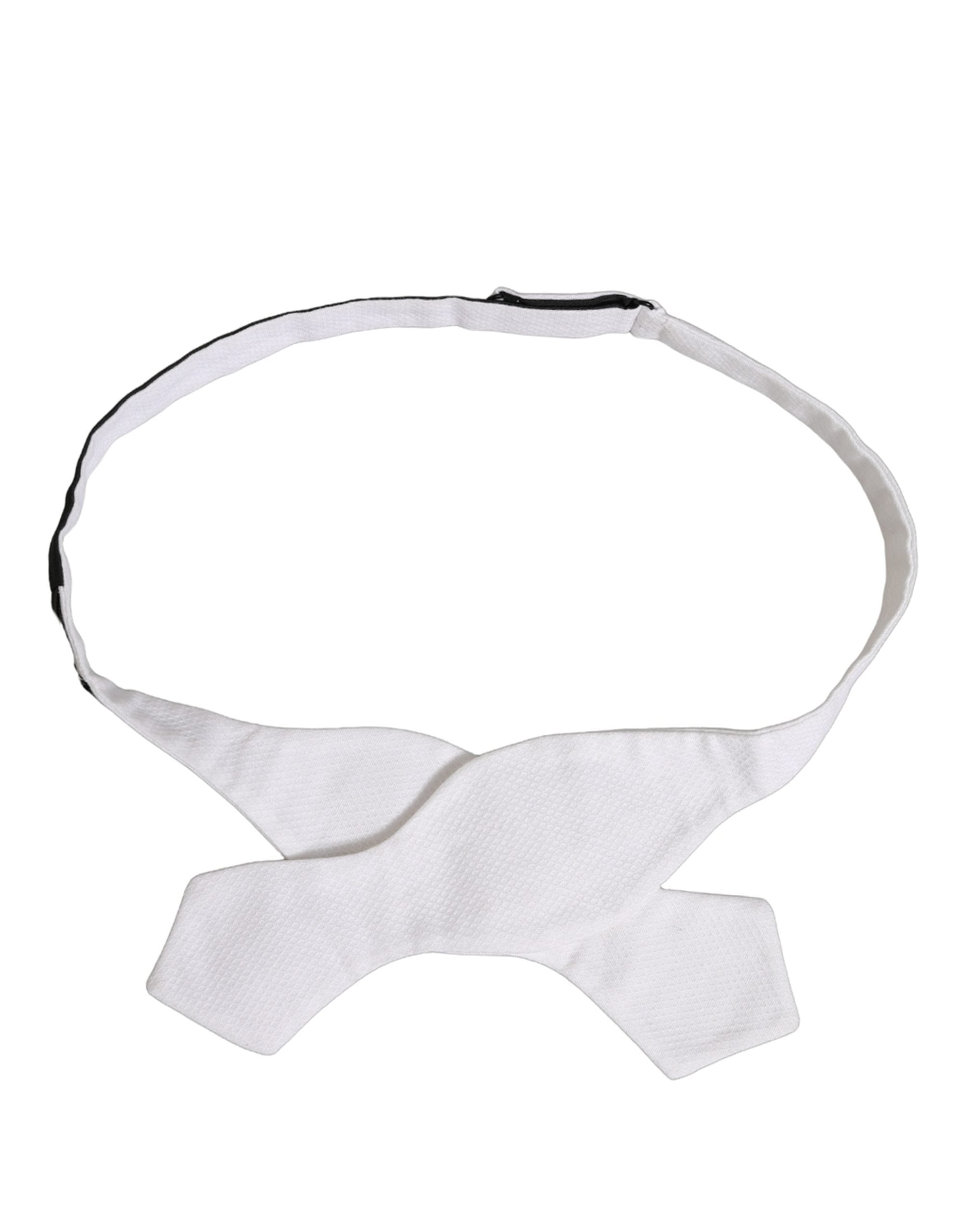 Dolce & Gabbana Dolce & Gabbana Men White 100% Silk Adjustable Neck Papillon Bow Men's Tie