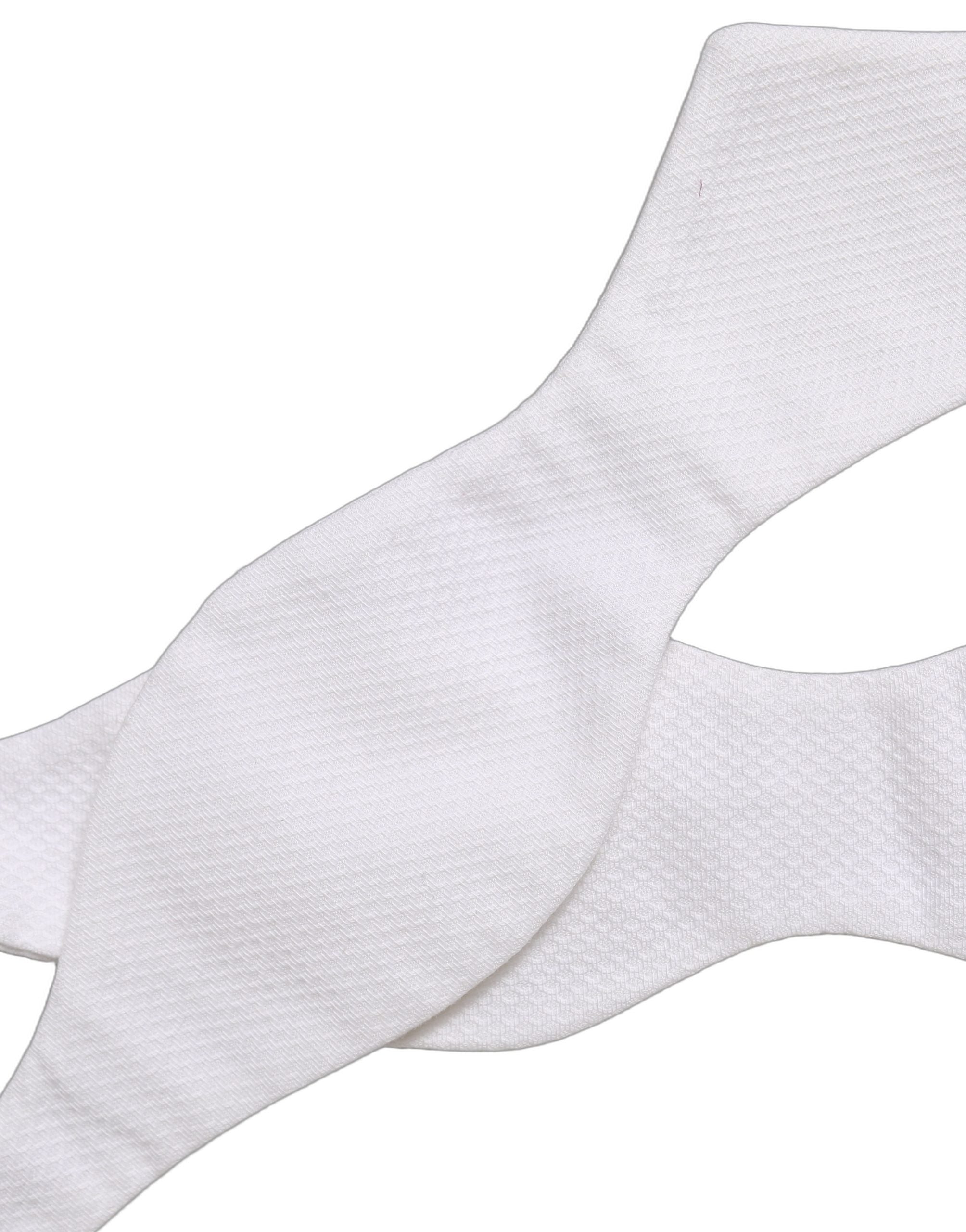 Dolce & Gabbana Dolce & Gabbana Men White 100% Silk Adjustable Neck Papillon Bow Men's Tie