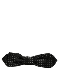 Dolce & Gabbana Dolce & Gabbana Black White Polka Dot Adjustable Neck Papillon Bow Men's Tie
