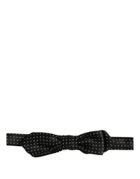 Dolce & Gabbana Dolce & Gabbana Black White Polka Dot Adjustable Neck Papillon Bow Men's Tie