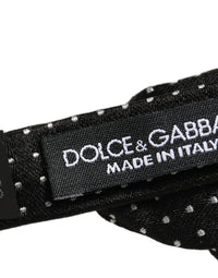 Dolce & Gabbana Dolce & Gabbana Black White Polka Dot Adjustable Neck Papillon Bow Men's Tie