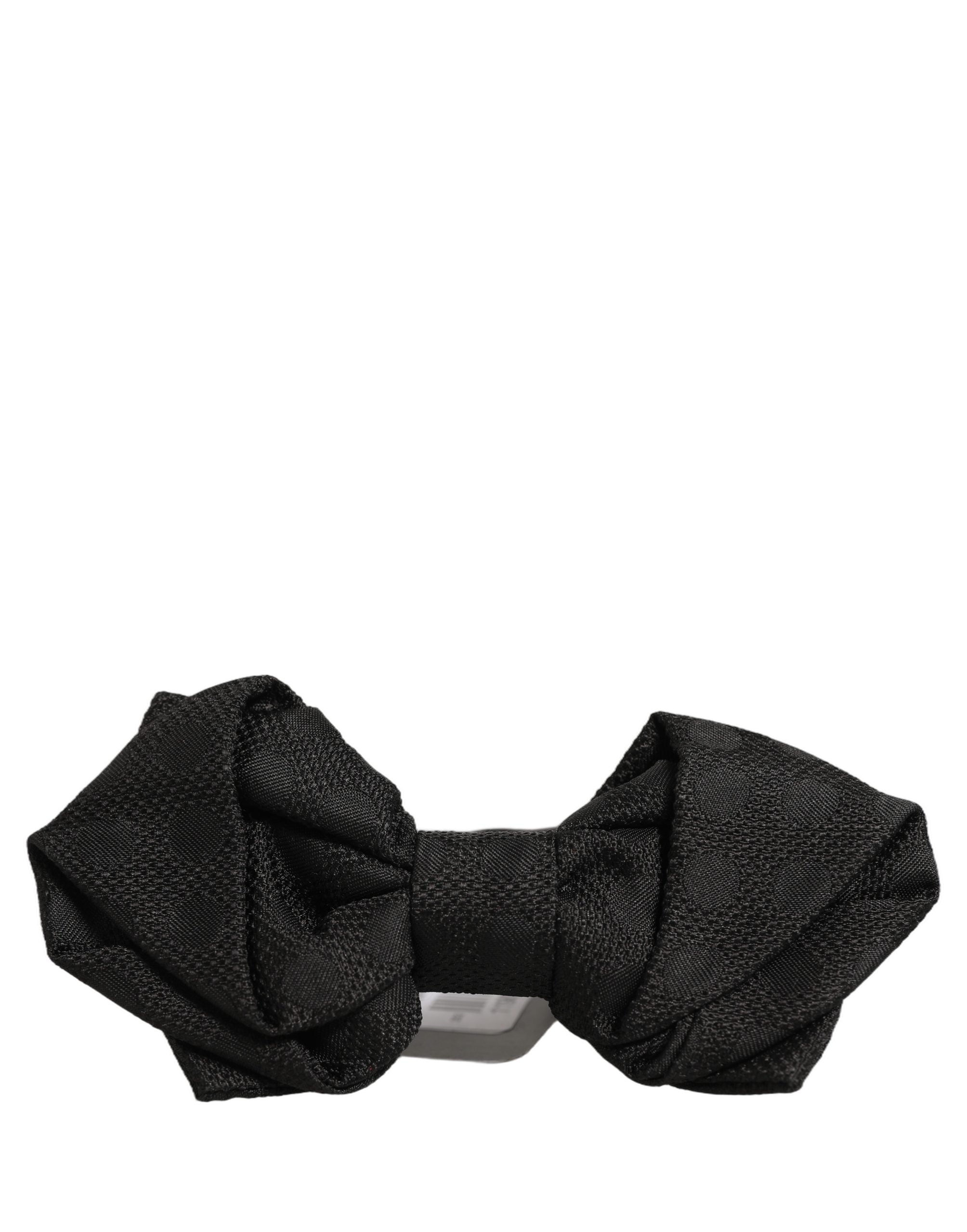 Dolce & Gabbana Dolce & Gabbana Men Black 100% Silk Adjustable Neck Papillon Bow Men's Tie
