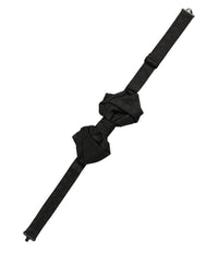Dolce & Gabbana Dolce & Gabbana Men Black 100% Silk Adjustable Neck Papillon Bow Men's Tie