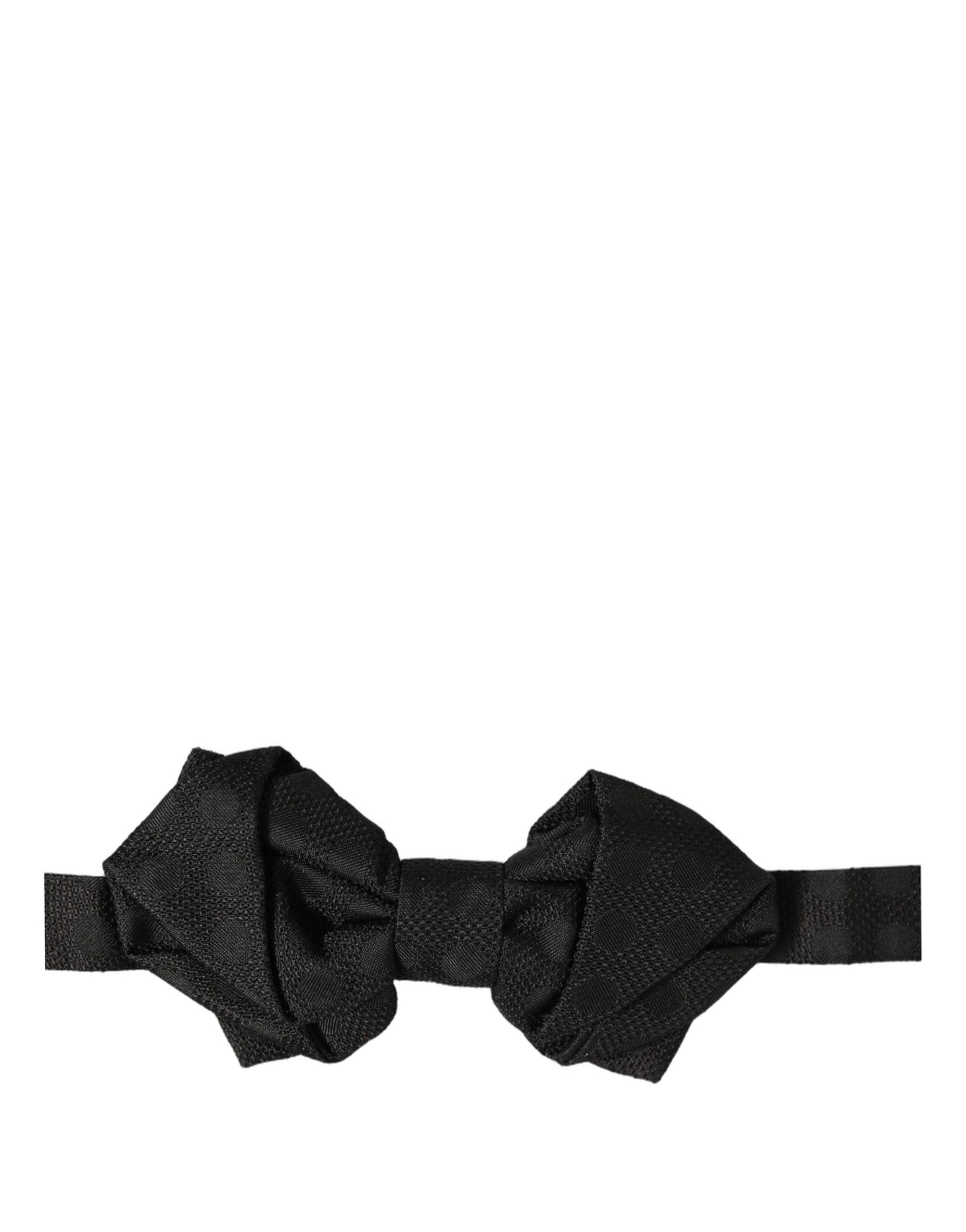 Dolce & Gabbana Dolce & Gabbana Men Black 100% Silk Adjustable Neck Papillon Bow Men's Tie