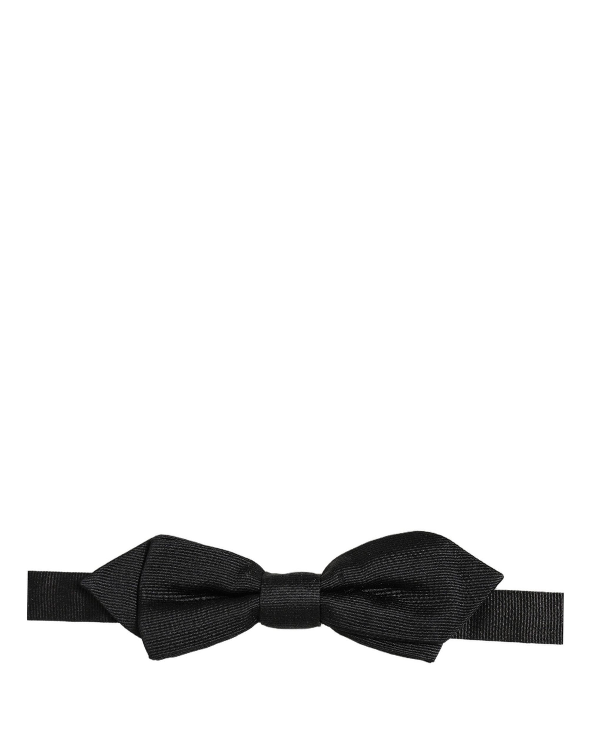 Dolce & Gabbana Dolce & Gabbana Men Black 100% Silk Adjustable Neck Papillon Bow Men's Tie