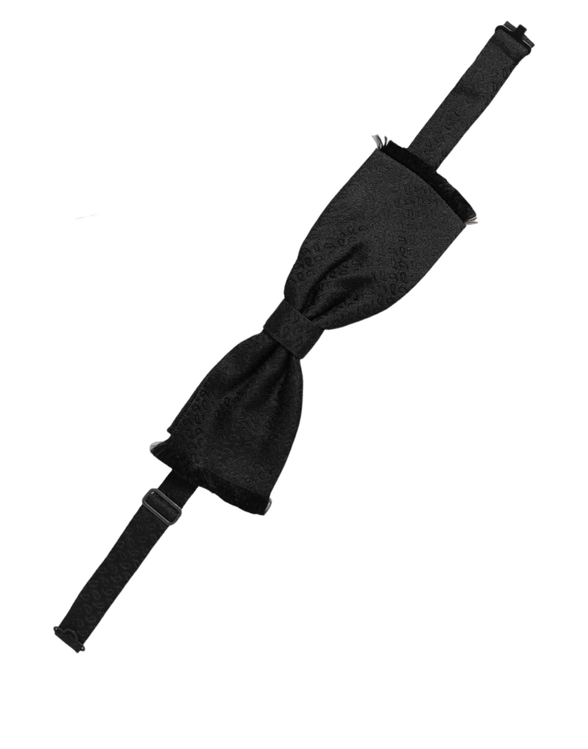 Dolce & Gabbana Dolce & Gabbana Men Black 100% SIlk Adjustable Neck Papillon Bow Men's Tie