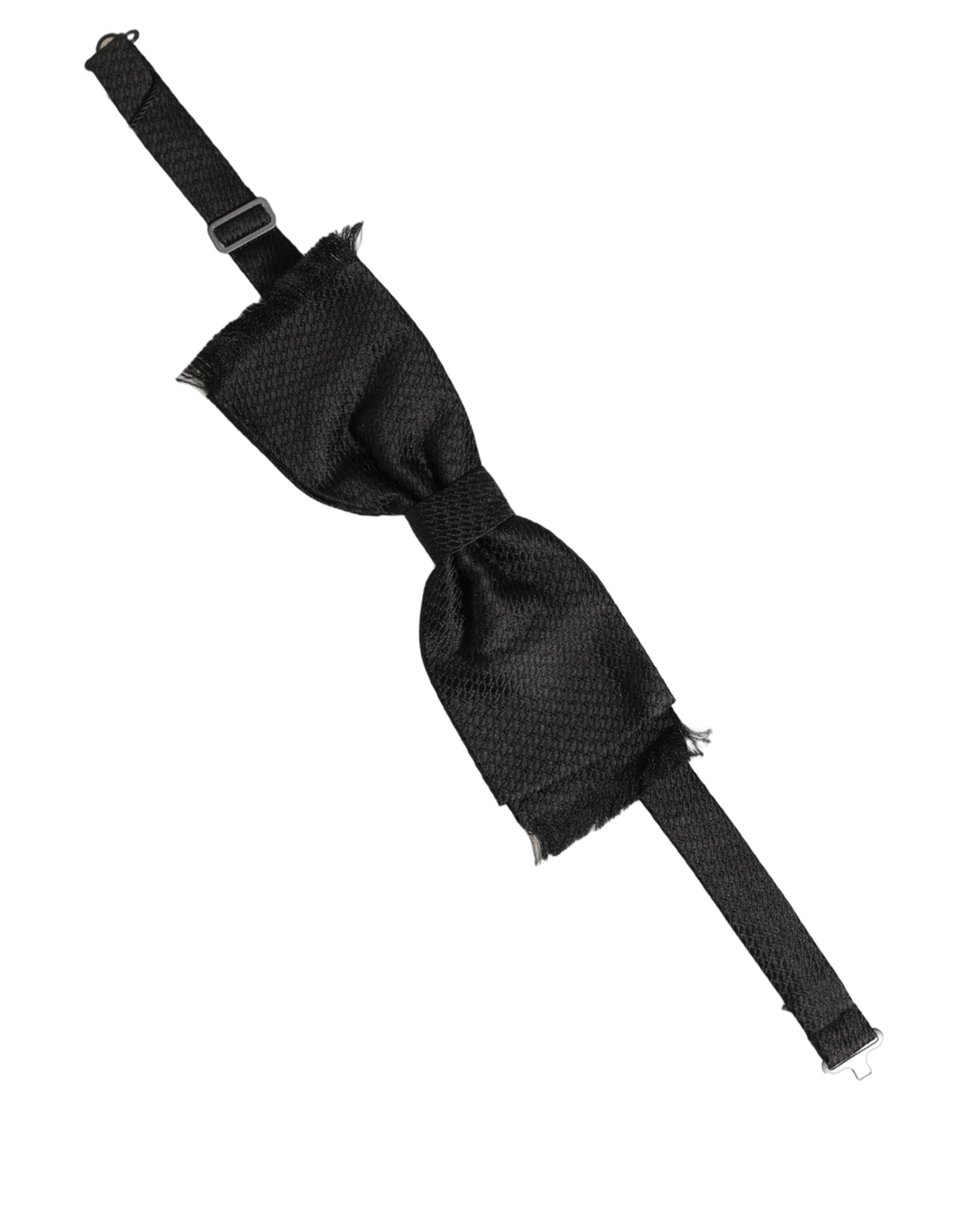 Dolce & Gabbana Dolce & Gabbana Men Black 100% SIlk Adjustable Neck Papillon Bow Men's Tie