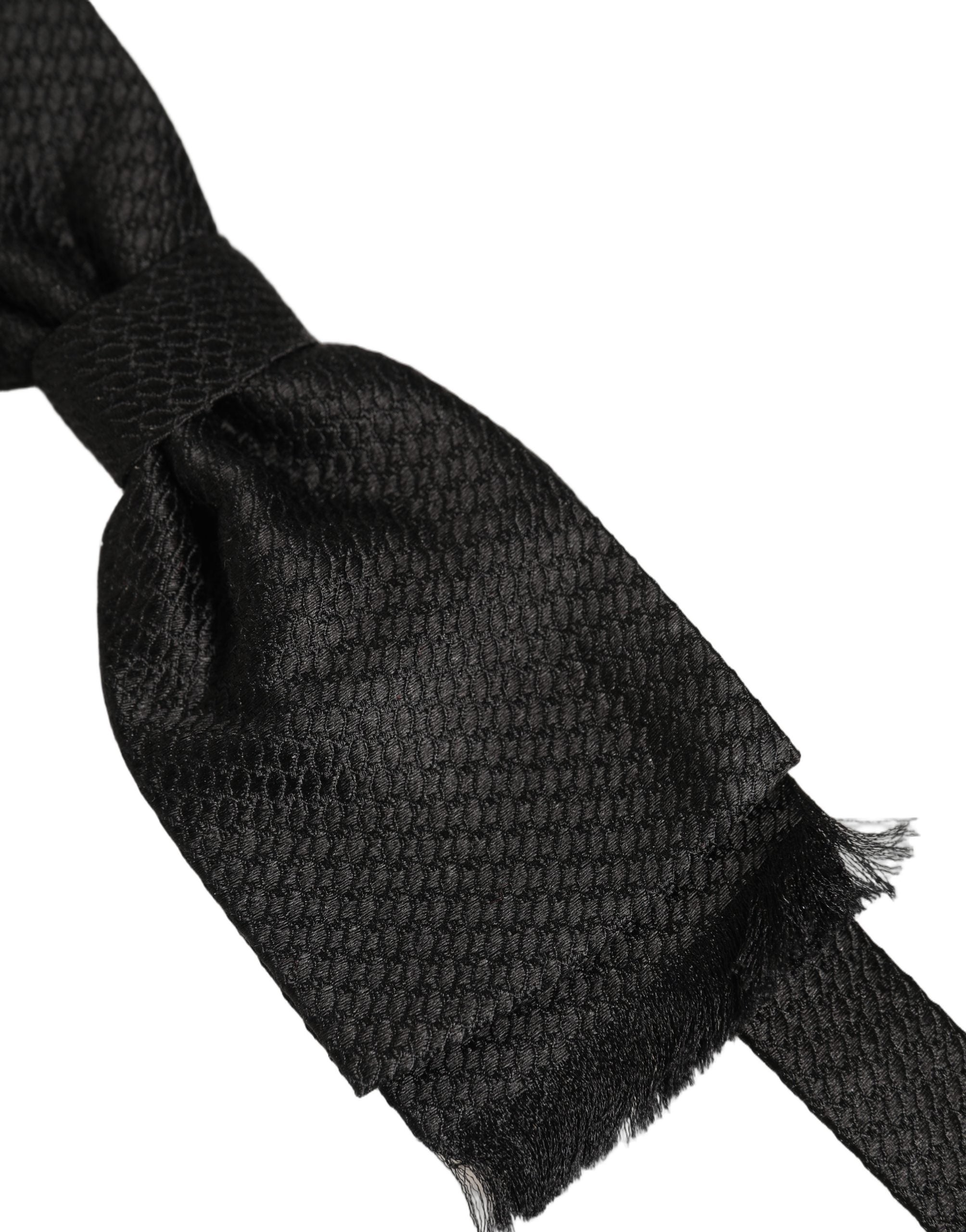 Dolce & Gabbana Dolce & Gabbana Men Black 100% SIlk Adjustable Neck Papillon Bow Men's Tie