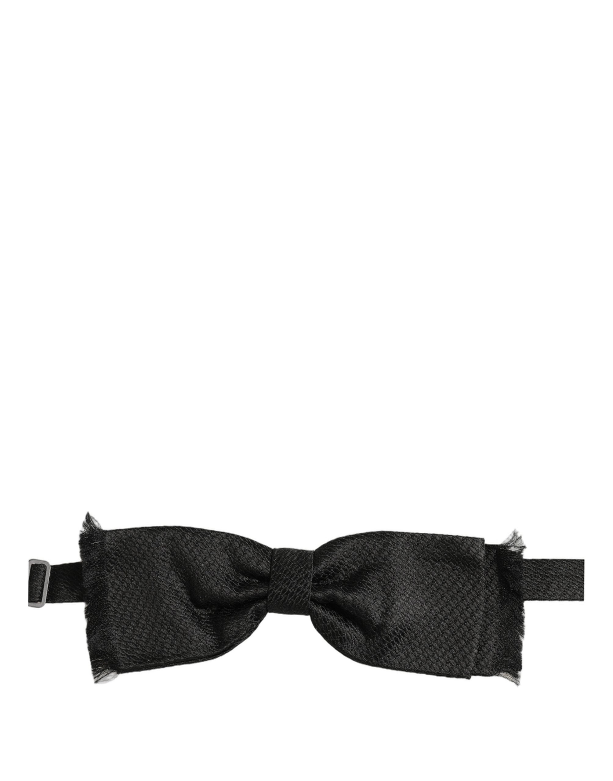 Dolce & Gabbana Dolce & Gabbana Men Black 100% SIlk Adjustable Neck Papillon Bow Men's Tie