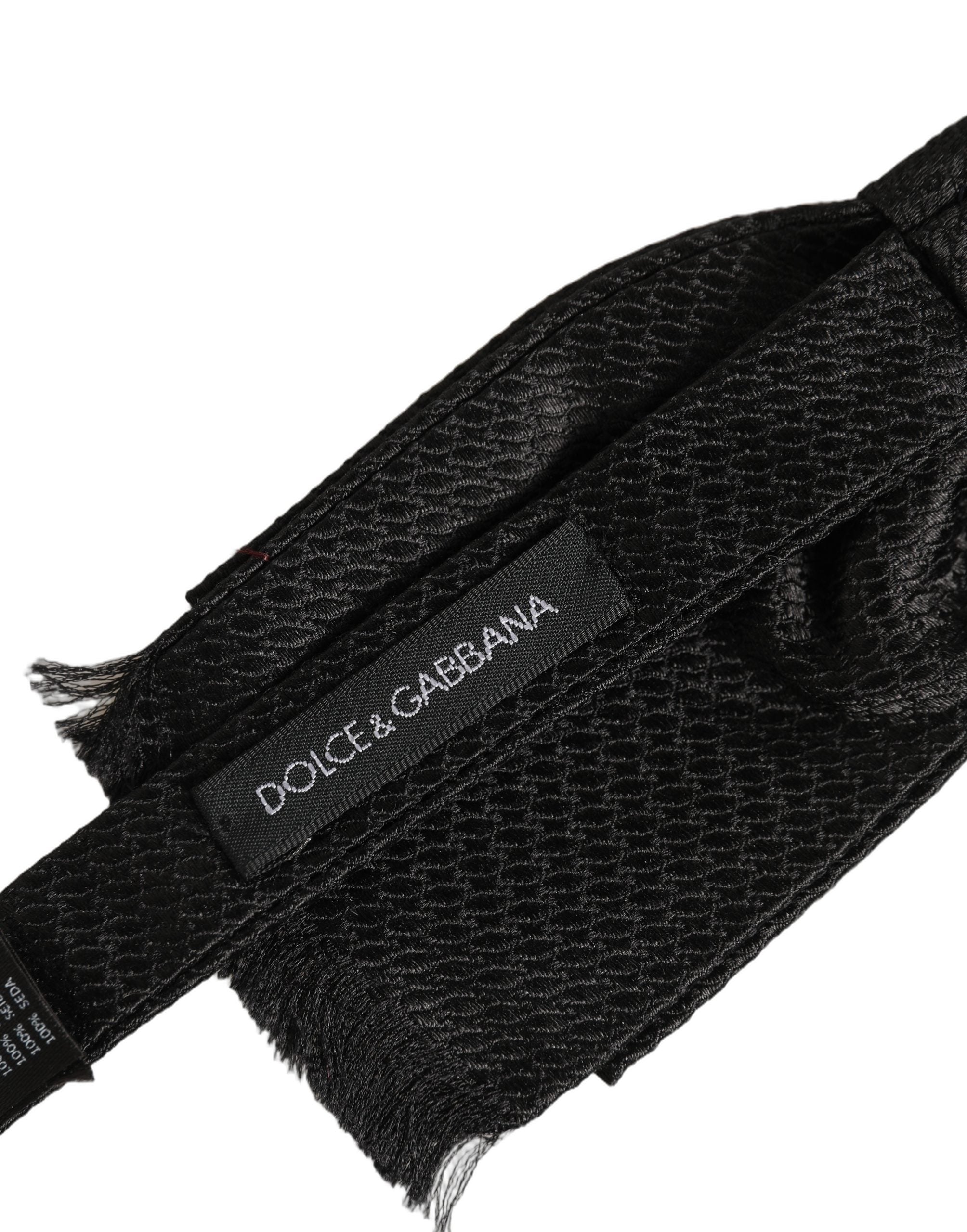 Dolce & Gabbana Dolce & Gabbana Men Black 100% SIlk Adjustable Neck Papillon Bow Men's Tie