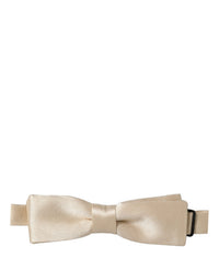 Dolce & Gabbana Dolce & Gabbana Men Beige 100% Silk Adjustable Neck Papillon Bow Men's Tie