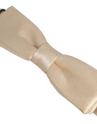 Dolce & Gabbana Dolce & Gabbana Men Beige 100% Silk Adjustable Neck Papillon Bow Men's Tie