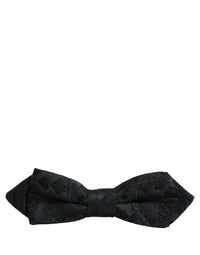 Dolce & Gabbana Dolce & Gabbana Men Black Green Paisley Adjustable Neck Papillon Bow Men's Tie