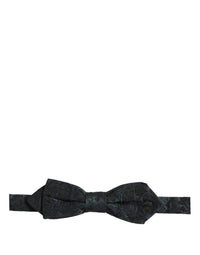 Dolce & Gabbana Dolce & Gabbana Men Black Green Paisley Adjustable Neck Papillon Bow Men's Tie