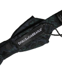 Dolce & Gabbana Dolce & Gabbana Men Black Green Paisley Adjustable Neck Papillon Bow Men's Tie