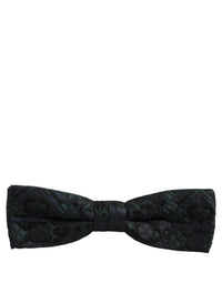 Dolce & Gabbana Dolce & Gabbana Men Black Green Paisley Adjustable Neck Papillon Bow Men's Tie