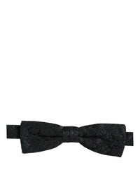 Dolce & Gabbana Dolce & Gabbana Men Black Green Paisley Adjustable Neck Papillon Bow Men's Tie