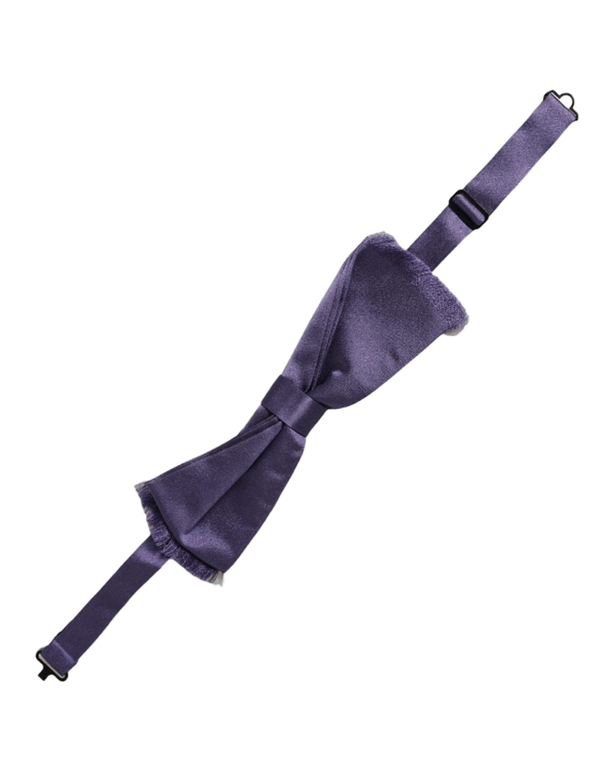 Dolce & Gabbana Dolce & Gabbana Men Purple 100% Silk Adjustable Neck Papillon Bow Men's Tie