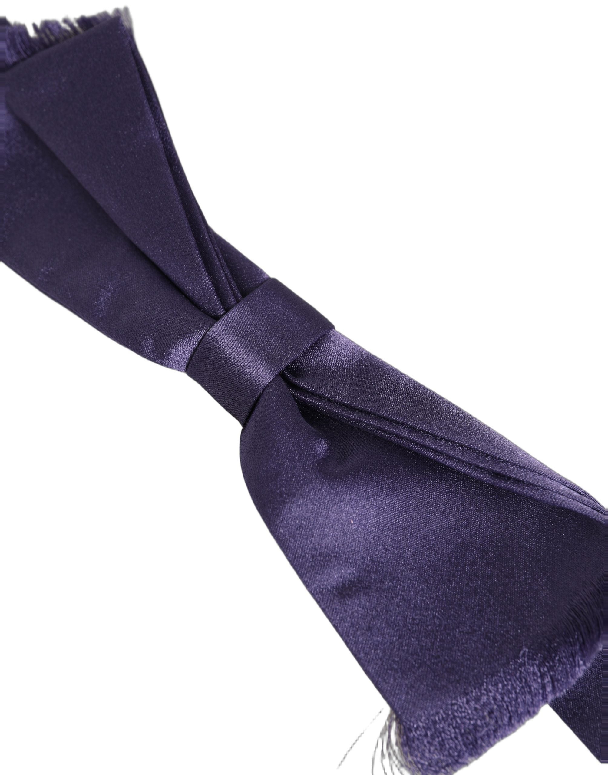 Dolce & Gabbana Dolce & Gabbana Men Purple 100% Silk Adjustable Neck Papillon Bow Men's Tie