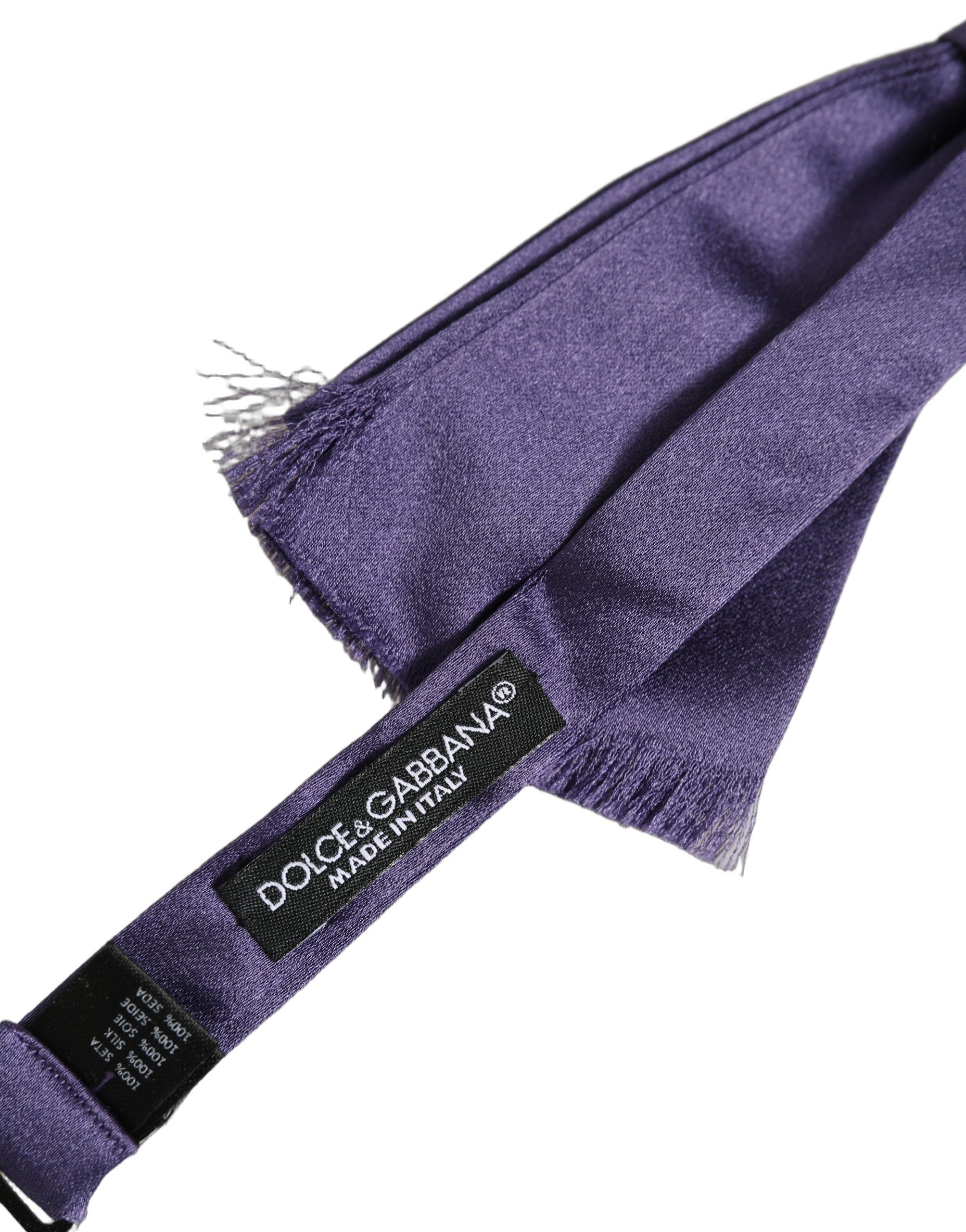 Dolce & Gabbana Dolce & Gabbana Men Purple 100% Silk Adjustable Neck Papillon Bow Men's Tie