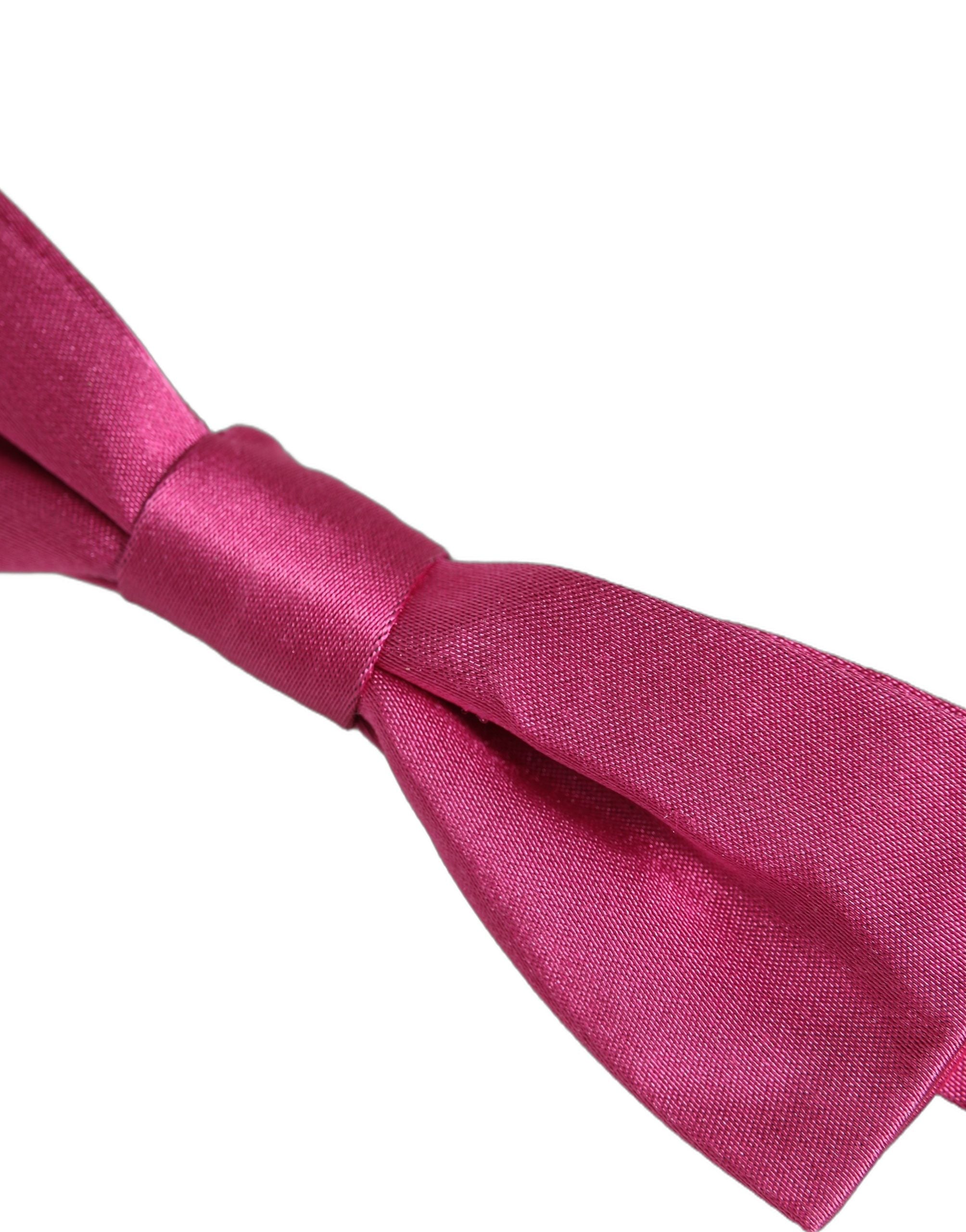 Dolce & Gabbana Dolce & Gabbana Men Pink 100% Silk Adjustable Neck Papillon Bow Men's Tie