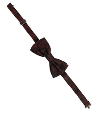 Dolce & Gabbana Dolce & Gabbana Men Maroon Floral Silk Adjustable Neck Bow Men's Tie