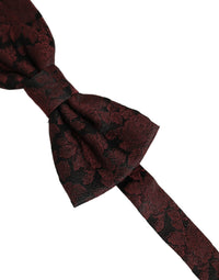 Dolce & Gabbana Dolce & Gabbana Men Maroon Floral Silk Adjustable Neck Bow Men's Tie